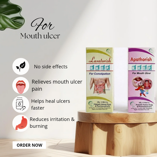 Apathorish + Laxatorish Combo Pack | For Mouth Ulcer & Constipation | RHDP