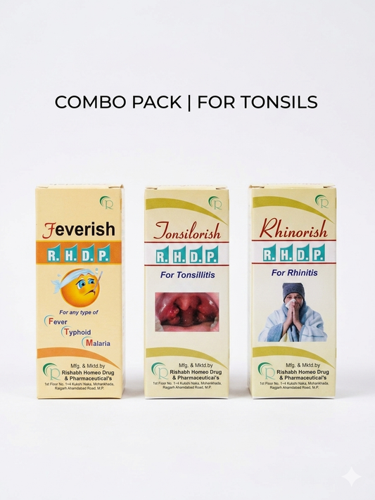 Feverish + Tonsilorish + Rhinorish Combo Pack | For Tonsillitis, Fever & Rhinitis | RHDP
