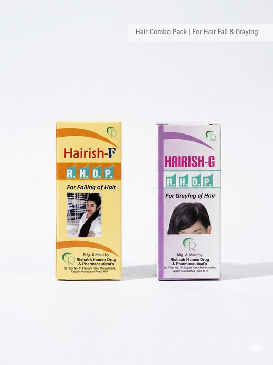 Hairish-F + Hairish-G Combo Pack | For Hair Fall & Greying | RHDP Homeopathic