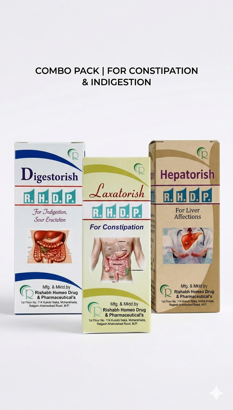 Digestorish + Laxatorish + Hepatorish Combo Pack | For Constipation & Indigestion | RHDP