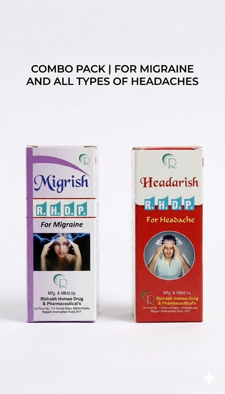 Migrish + Headarish Combo Pack | For Migraine & All Types of Headaches | RHDP