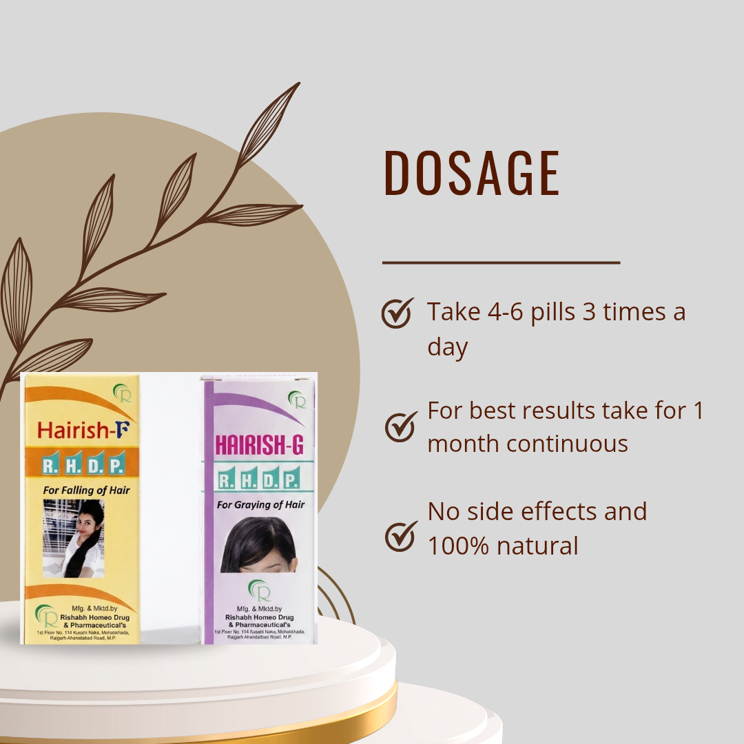 Hairish-F + Hairish-G Combo Pack | For Hair Fall & Greying | RHDP Homeopathic
