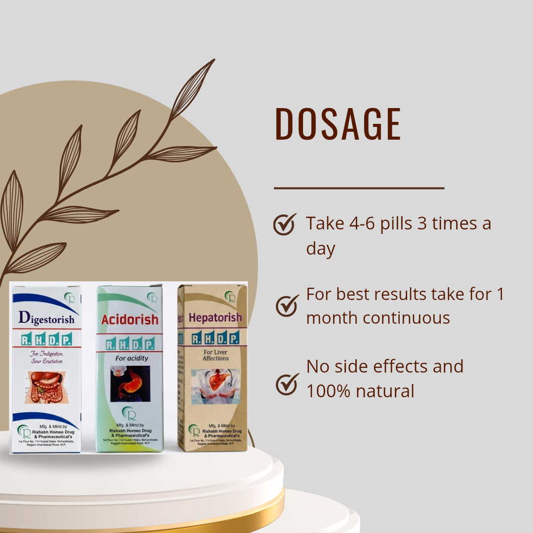 Digestorish + Acidorish + Hepatorish Combo Pack | For Acidity | RHDP
