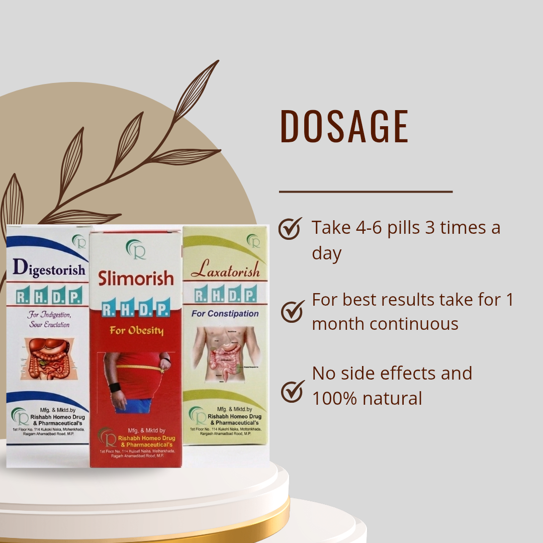 Digestorish + Slimorish + Laxatorish Combo Pack | For Obesity & Digestion | RHDP