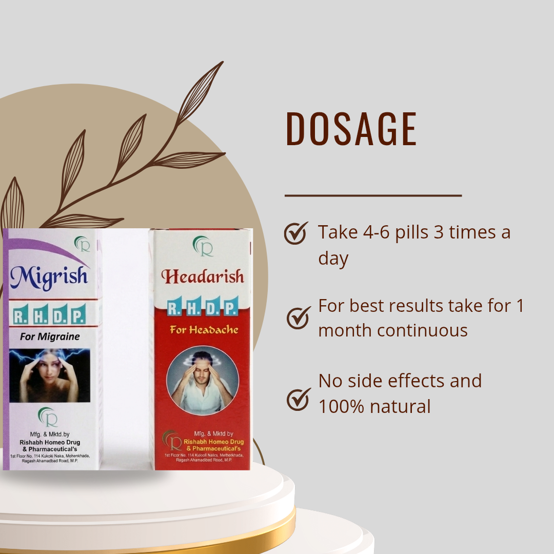 Migrish + Headarish Combo Pack | For Migraine & All Types of Headaches | RHDP