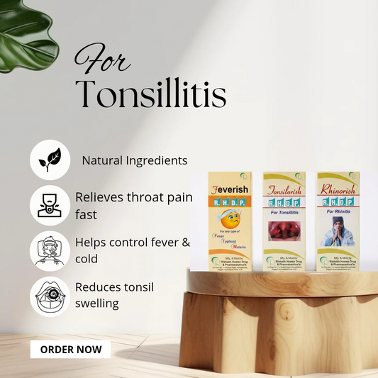 Feverish + Tonsilorish + Rhinorish Combo Pack | For Tonsillitis, Fever & Rhinitis | RHDP