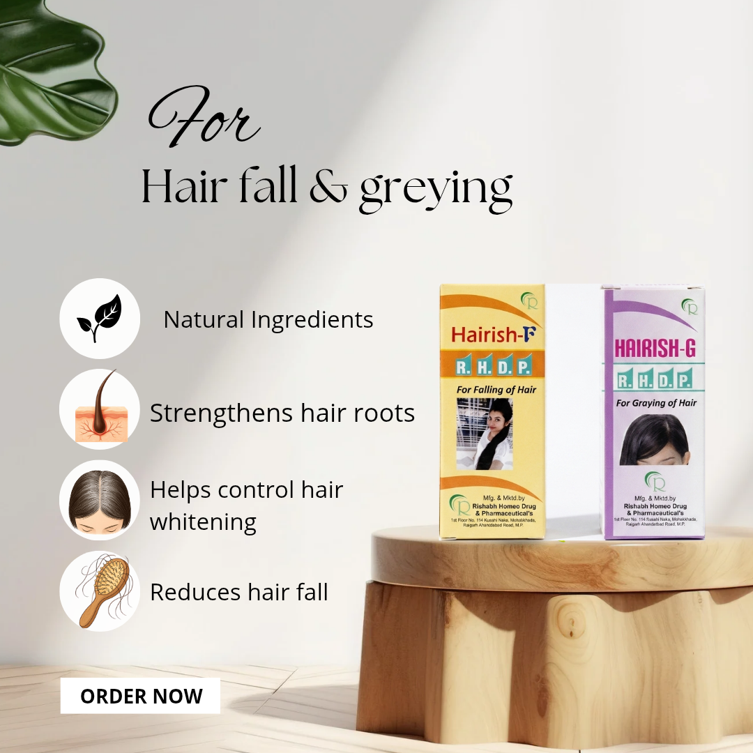 Hairish-F + Hairish-G Combo Pack | For Hair Fall & Greying | RHDP Homeopathic