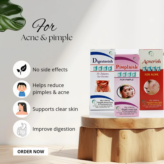 Digestorish + Pimplrish + Acnerish Combo Pack | For Acne & Pimples | RHDP